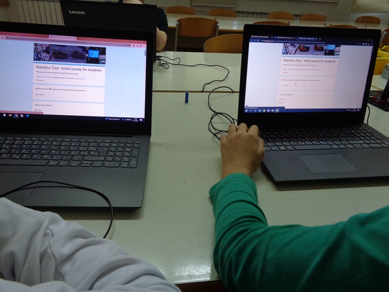 eTwinning project Robotics Tour - initial survey